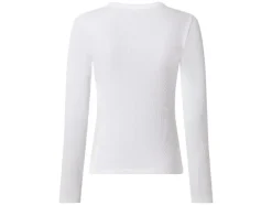 Camiseta de manga larga de canalé para mujer
