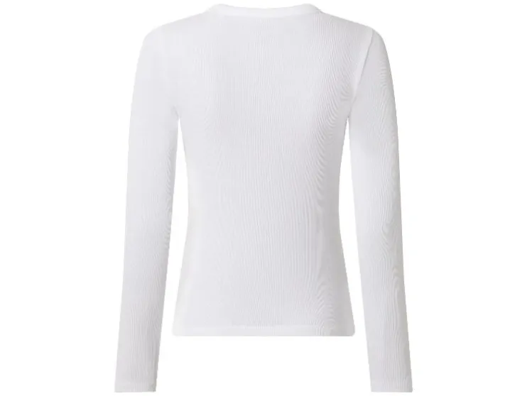 Camiseta de manga larga de canalé para mujer