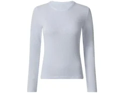 Camiseta de manga larga de canalé para mujer