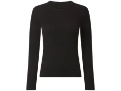 Camiseta de manga larga de canalé para mujer