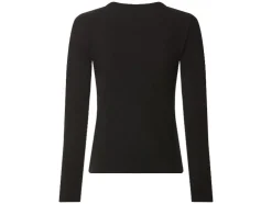 Camiseta de manga larga de canalé para mujer
