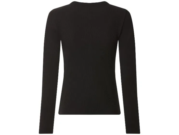 Camiseta de manga larga de canalé para mujer