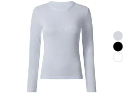 Camiseta de manga larga de canalé para mujer