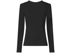 Camiseta de manga larga de canalé para mujer