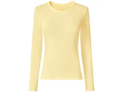 Camiseta de manga larga de canalé para mujer