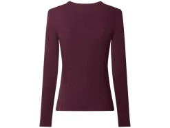 Camiseta de manga larga de canalé para mujer