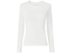 Camiseta de manga larga de canalé para mujer