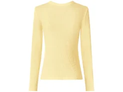 Camiseta de manga larga de canalé para mujer