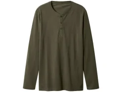 Camiseta de manga larga para hombre con botonadura