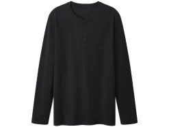 Camiseta de manga larga para hombre con botonadura