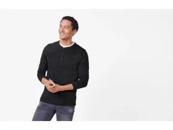 Camiseta de manga larga para hombre con botonadura