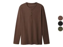 Camiseta de manga larga para hombre con botonadura