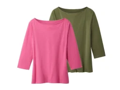 Camiseta de manga 3/4 para mujer, 2 unidades.