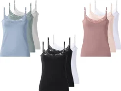 Camiseta de tirantes con encaje para mujer, 3 unidades.