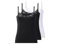 Camiseta de tirantes con encaje para mujer, 3 unidades.