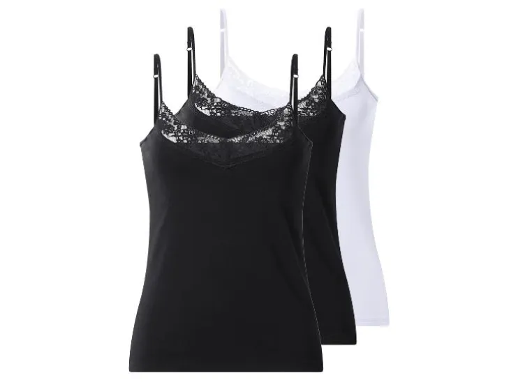 Camiseta de tirantes con encaje para mujer, 3 unidades.