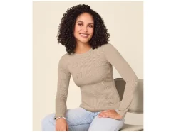 Camisetas de manga larga de canalé para mujer, pack de 2.