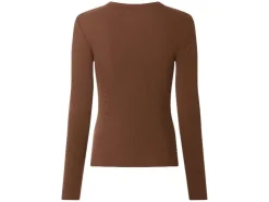 Camisetas de manga larga de canalé para mujer, pack de 2.