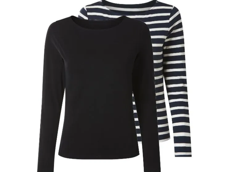 Camisetas de manga larga para mujer, 2 unidades.