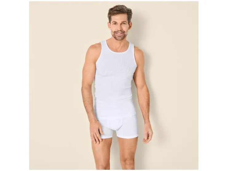 Camisetas de tirantes de canalé doble para hombre, 2 unidades.
