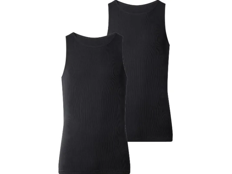 Camisetas de tirantes de canalé doble para hombre, 2 unidades.
