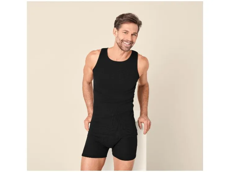 Camisetas de tirantes de canalé doble para hombre, 2 unidades.