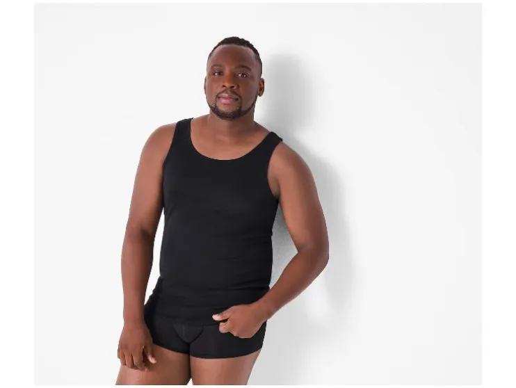 Camisetas interiores de canalé fino para hombre, 3 unidades.