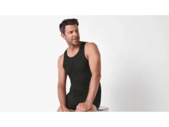Camisetas sin mangas de canalé doble para hombre, 2 unidades.