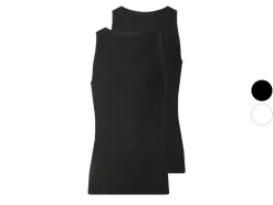 Camisetas sin mangas de canalé doble para hombre, 2 unidades.