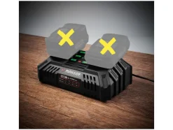 Cargador doble con batería de 20 V »PDSLG 20 B1«, con indicador del estado de carga de la batería de 3 niveles.