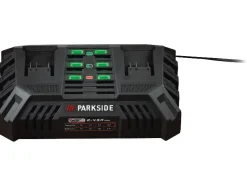 Cargador doble con batería de 20 V »PDSLG 20 B1«, con indicador del estado de carga de la batería de 3 niveles.