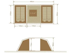 Carpa familiar premium, 4 personas