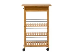 Carrito camarera para cocina de bambú
