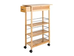 Carrito camarera para cocina de bambú
