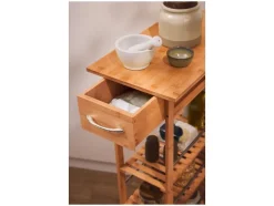 Carrito camarera para cocina de bambú