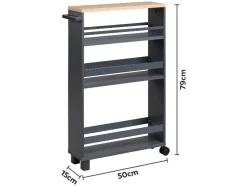Carro camarera para cocina, con ruedas.