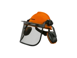 Casco de protección forestal, con protección auditiva.