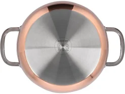 Cazo de cobre, Ø 24 cm, acero inoxidable con revestimiento de cobre.