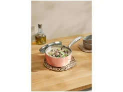 Cazo de cobre con mango, Ø 16 cm, acero inoxidable con revestimiento de cobre.