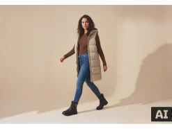 Chaleco acolchado largo para mujer