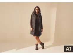 Chaleco acolchado largo para mujer