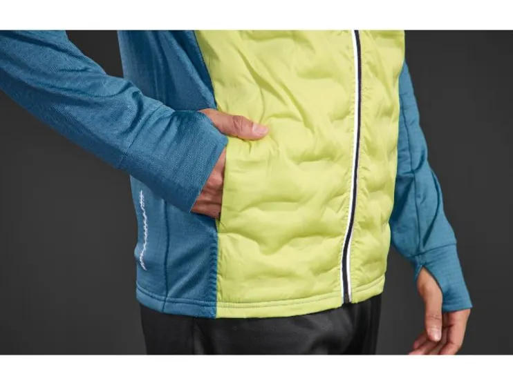 Chaqueta híbrida térmica de hombre con forro de felpa.