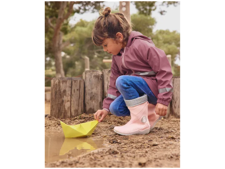 Chaqueta impermeable y de juego forrada para bebés y niños pequeños