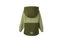 Chqueta softshell para niños con cambio de color bajo la lluvia.