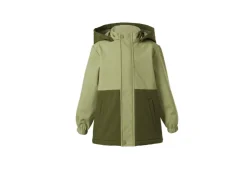 Chqueta softshell para niños con cambio de color bajo la lluvia.