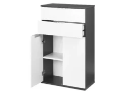 Cómoda, con deslizadores para muebles que cuidan el suelo.