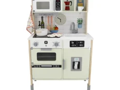 Cocina de madera, 3 alturas regulables, con trasera jugable.