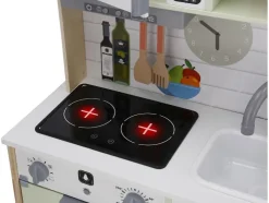Cocina de madera, 3 alturas regulables, con trasera jugable.