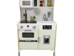 Cocina de madera, 3 alturas regulables, con trasera jugable.