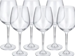 Copas de cava / Copas de vino blanco / Vasos de agua / Copas de vino tinto, lote de 6